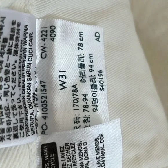 Denim Tears x Levi's Men's Cotton Wreath Chainstitch Jeans White 31 x 32